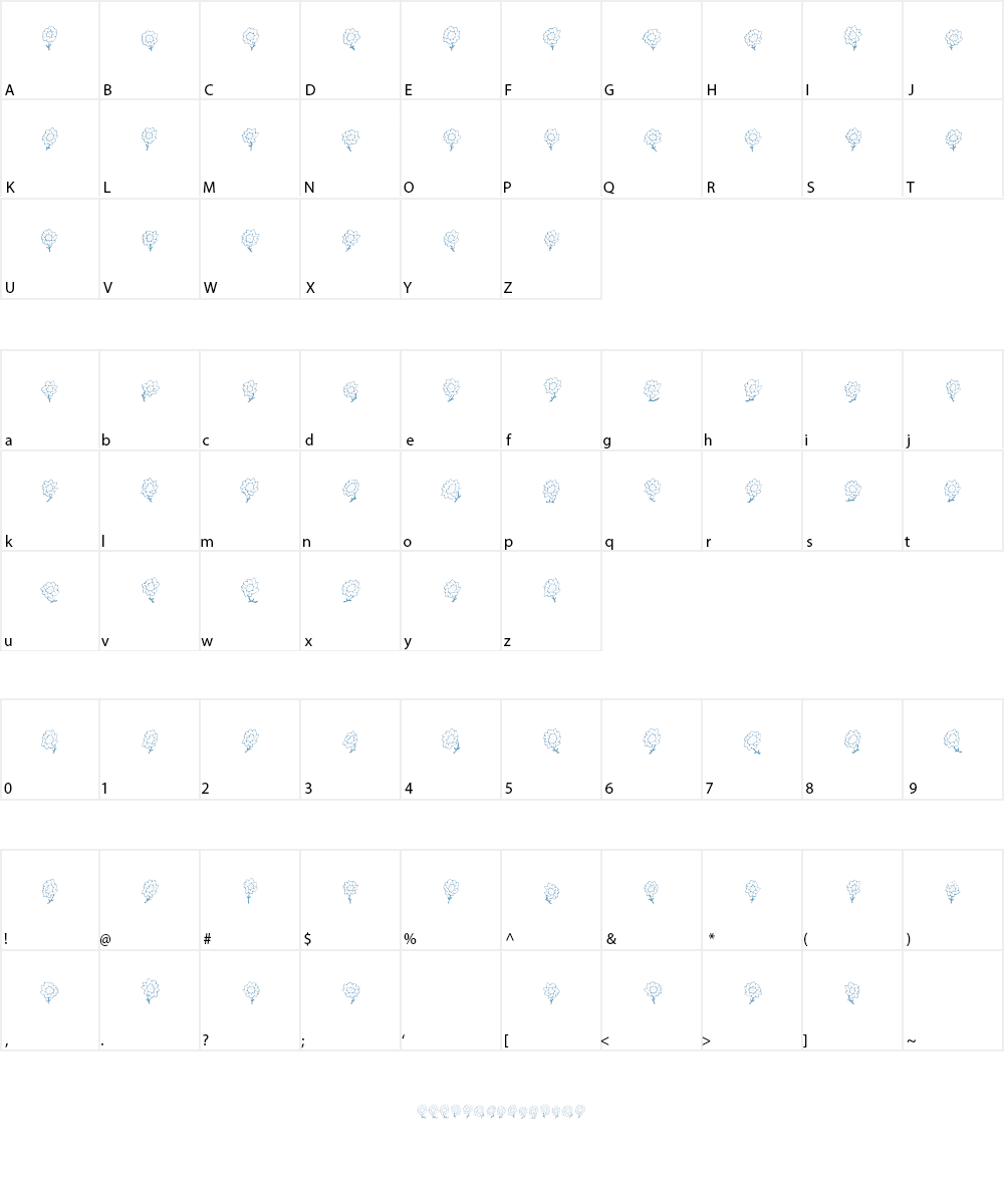 Maja's Flowers Font Character